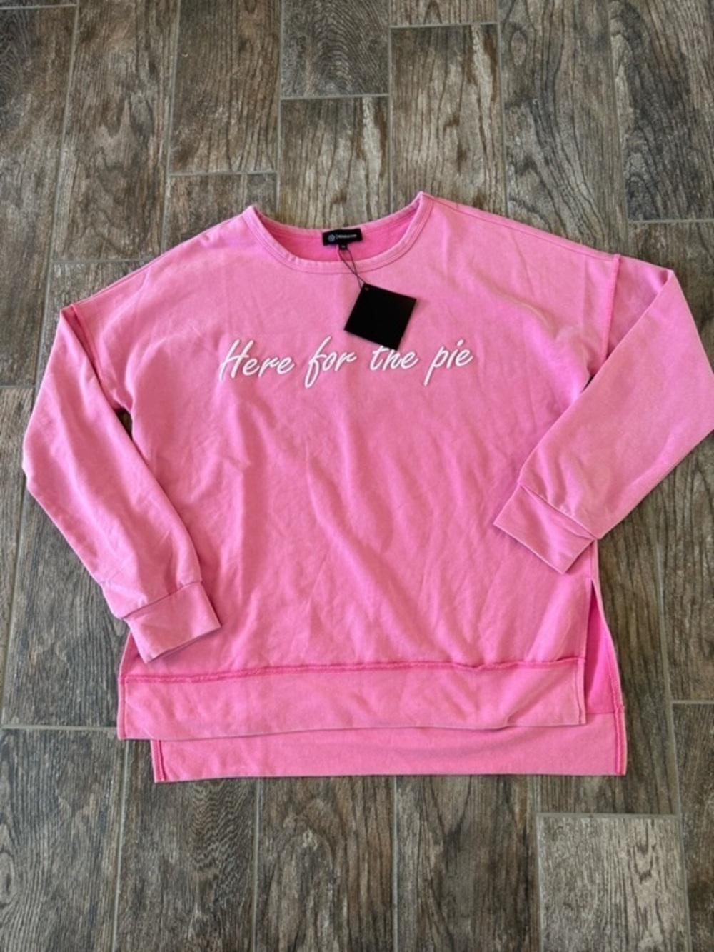 Merigold Kiss “Here for the Pie”Pink Relaxed/oversized Sweatshirt